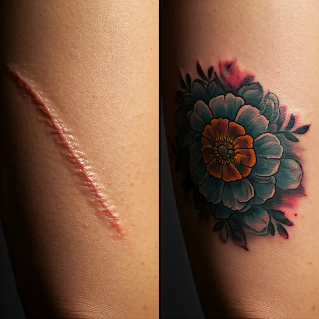 Tattoos Over Scars Before And After