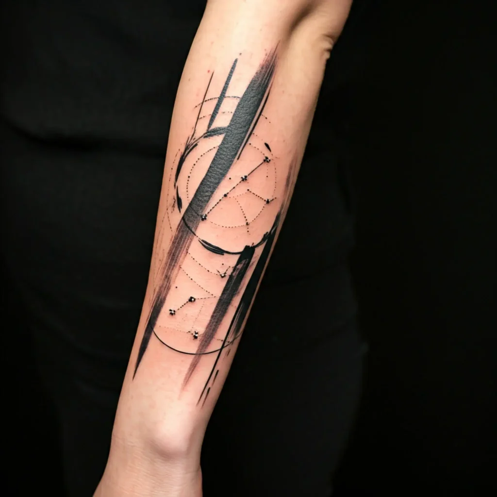 Abstract female classy half sleeve tattoo