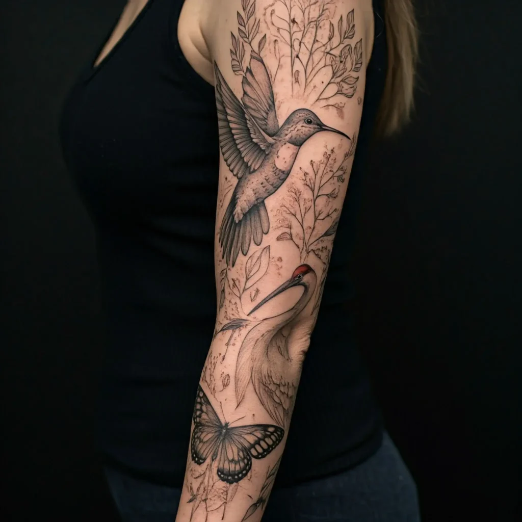 Animal Inspired Designs female classy half sleeve tattoo