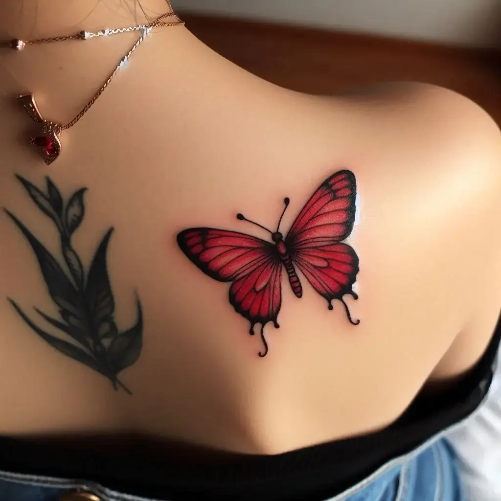 Red Butterfly Tattoo design