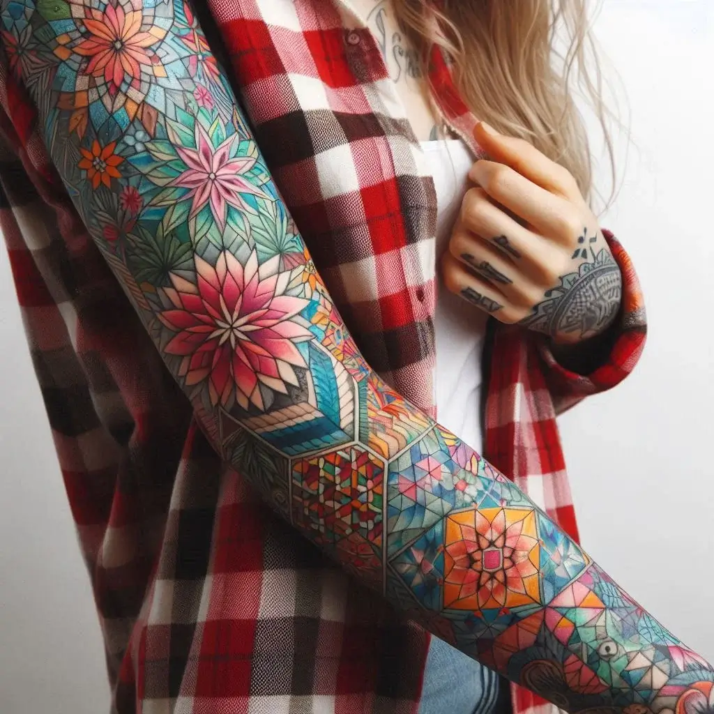 patchwork tattoo Geometric Patterns