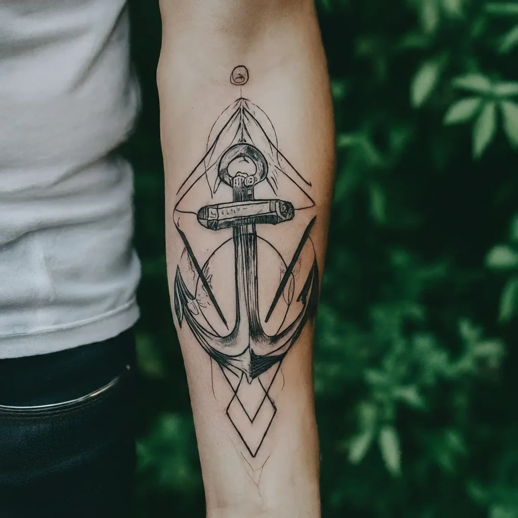 Geometric Anchor Tattoo