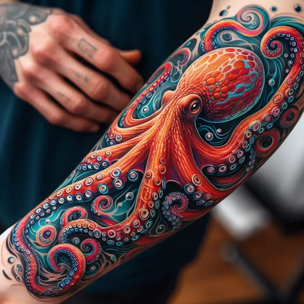 octopus tattoo on forarm