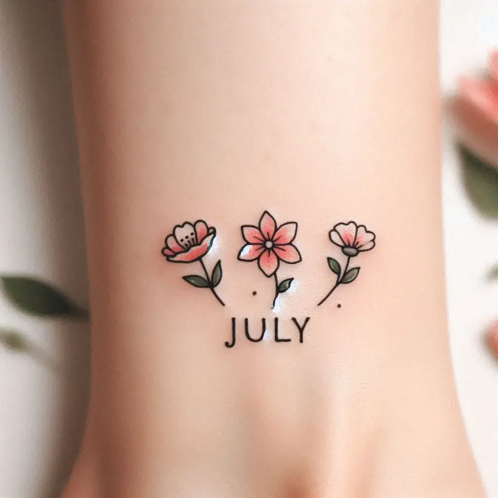 July Birth Flower Tattoos Design 1