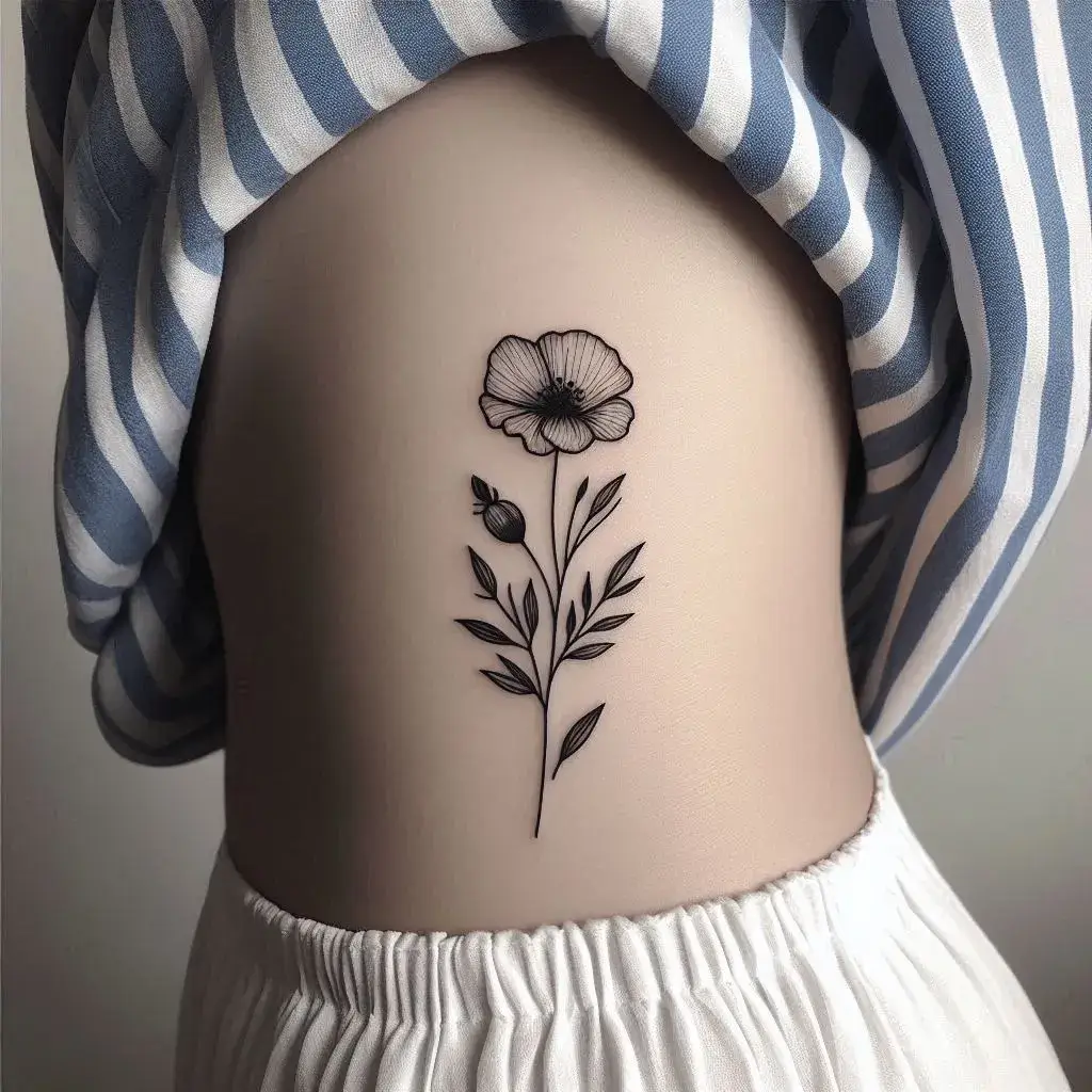 July Birth Flower Tattoos for Females