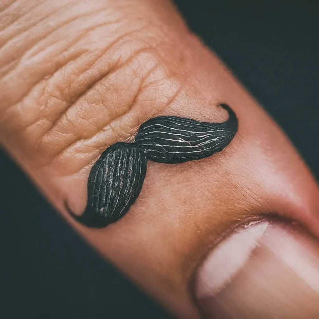 Mustache Finger Tattoo