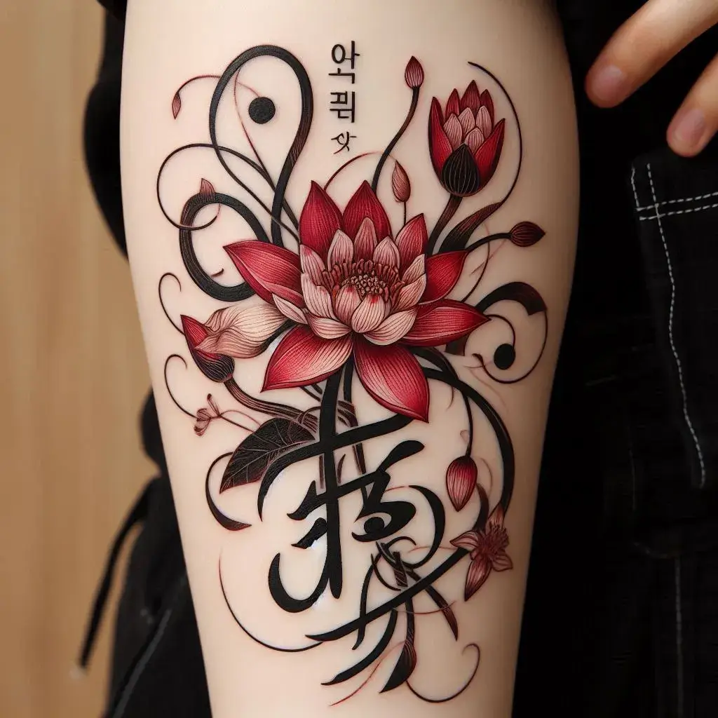 Script July Birth Flower Tattoo