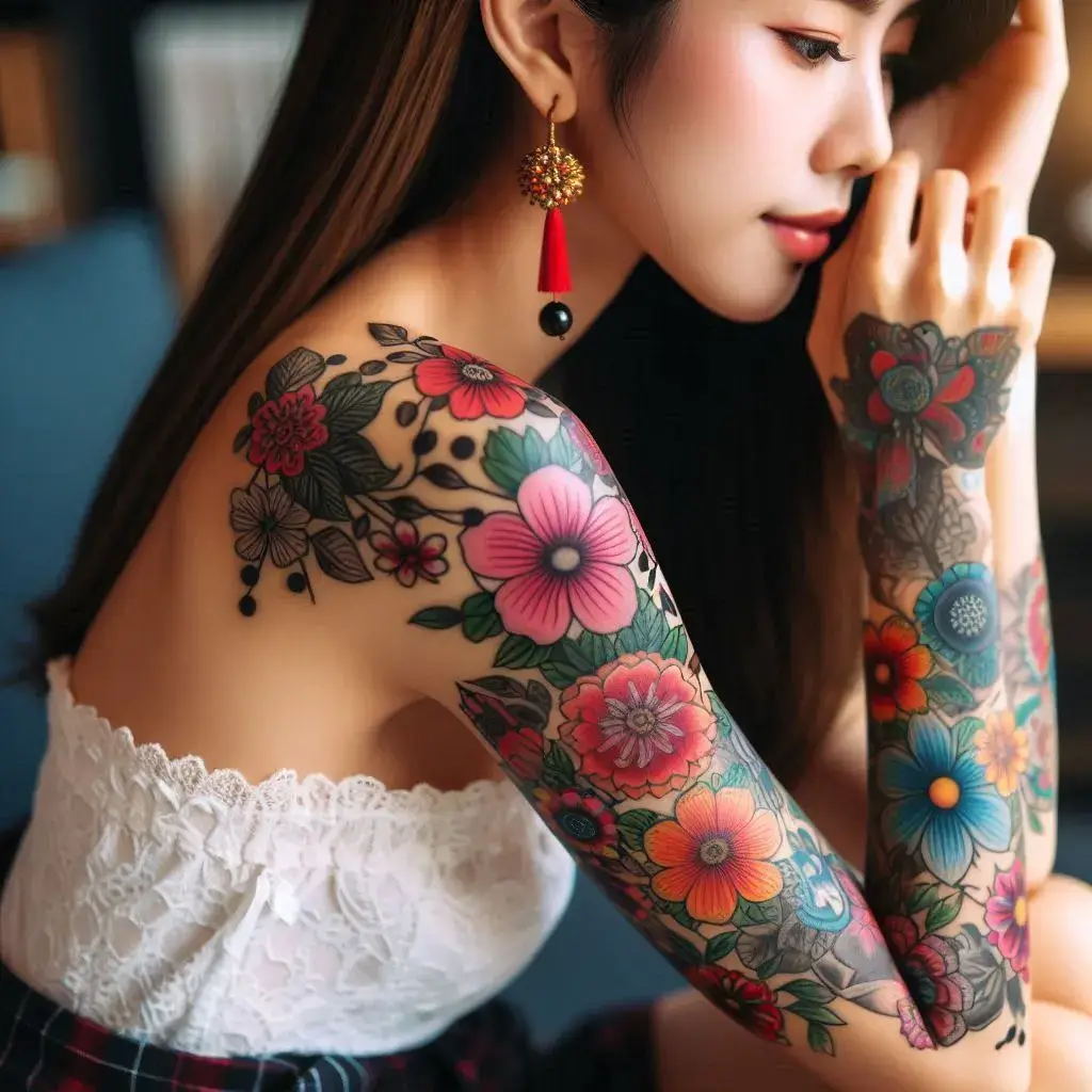 Small Traditional Flower Tattoos