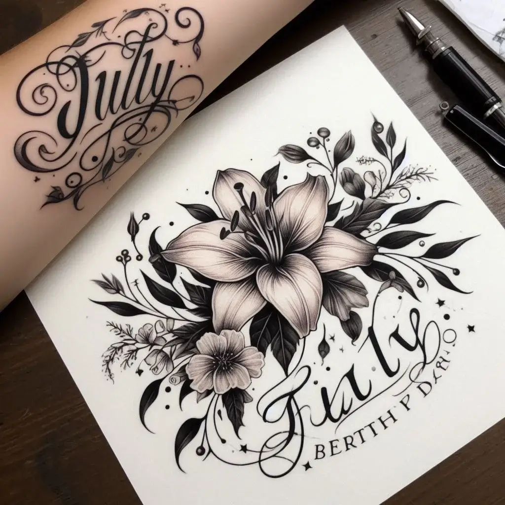 20 Creative July Birth Flower Tattoo Ideas for Your Next Ink 1