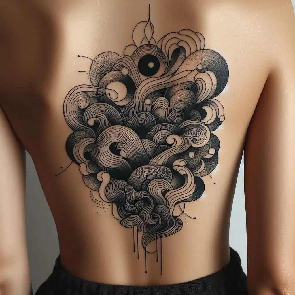 Abstract Art Negative Space Tattooon on body