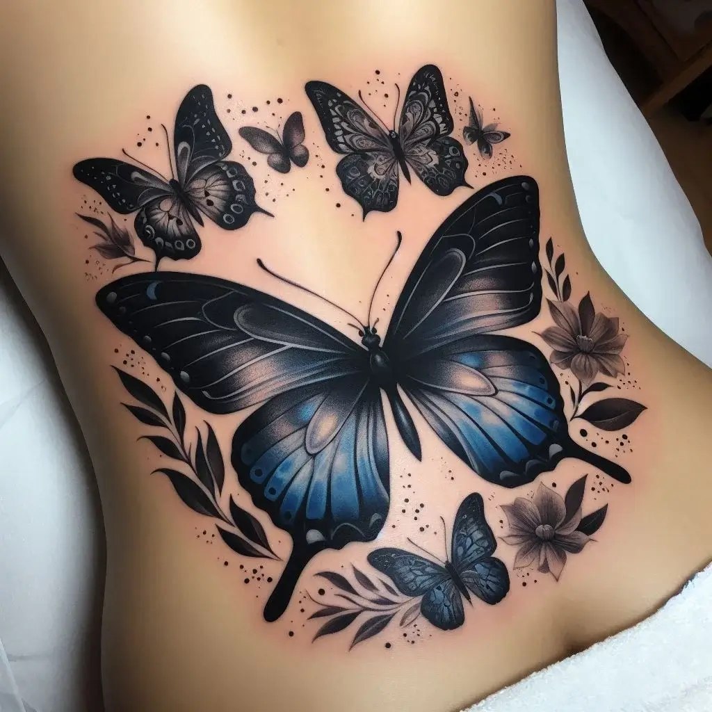 Butterflies Negative space tattoo