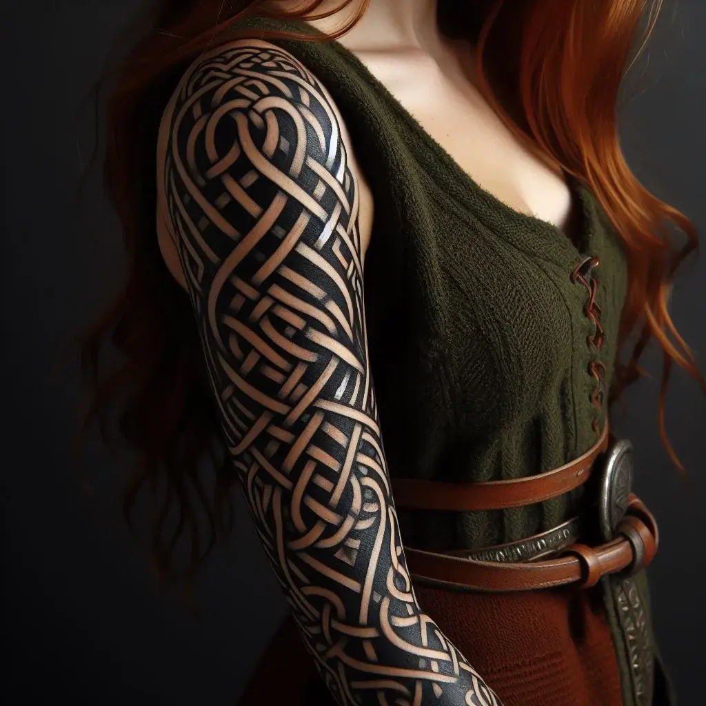 Celtic Knots Tattoo on women Sleeve