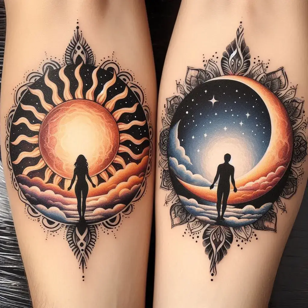 Complementary Designs Sun And Moon Tattoo 1