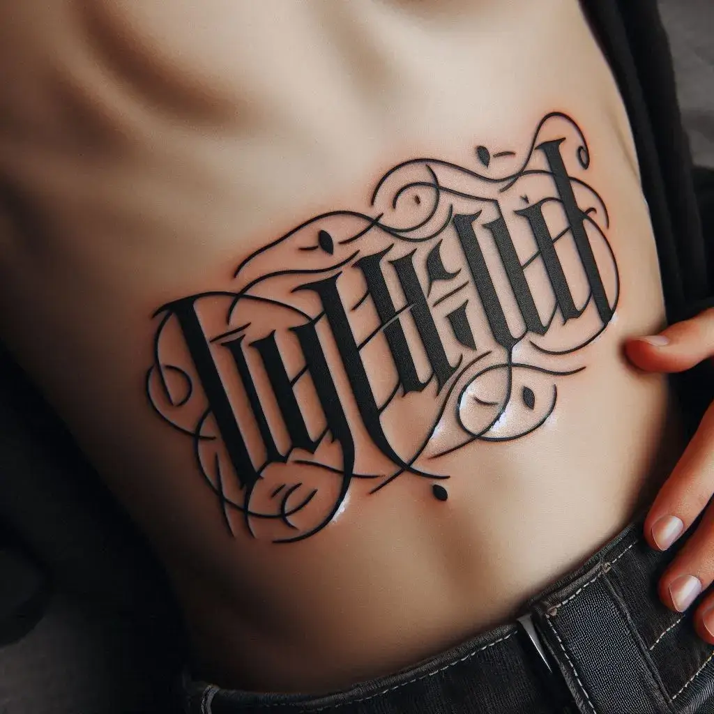 Lettering Negative Space Tattoo