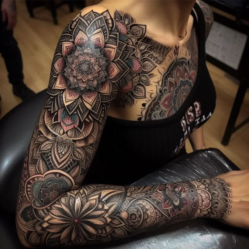 Mandala Masterpiece Quarter Sleeve Tattoo female