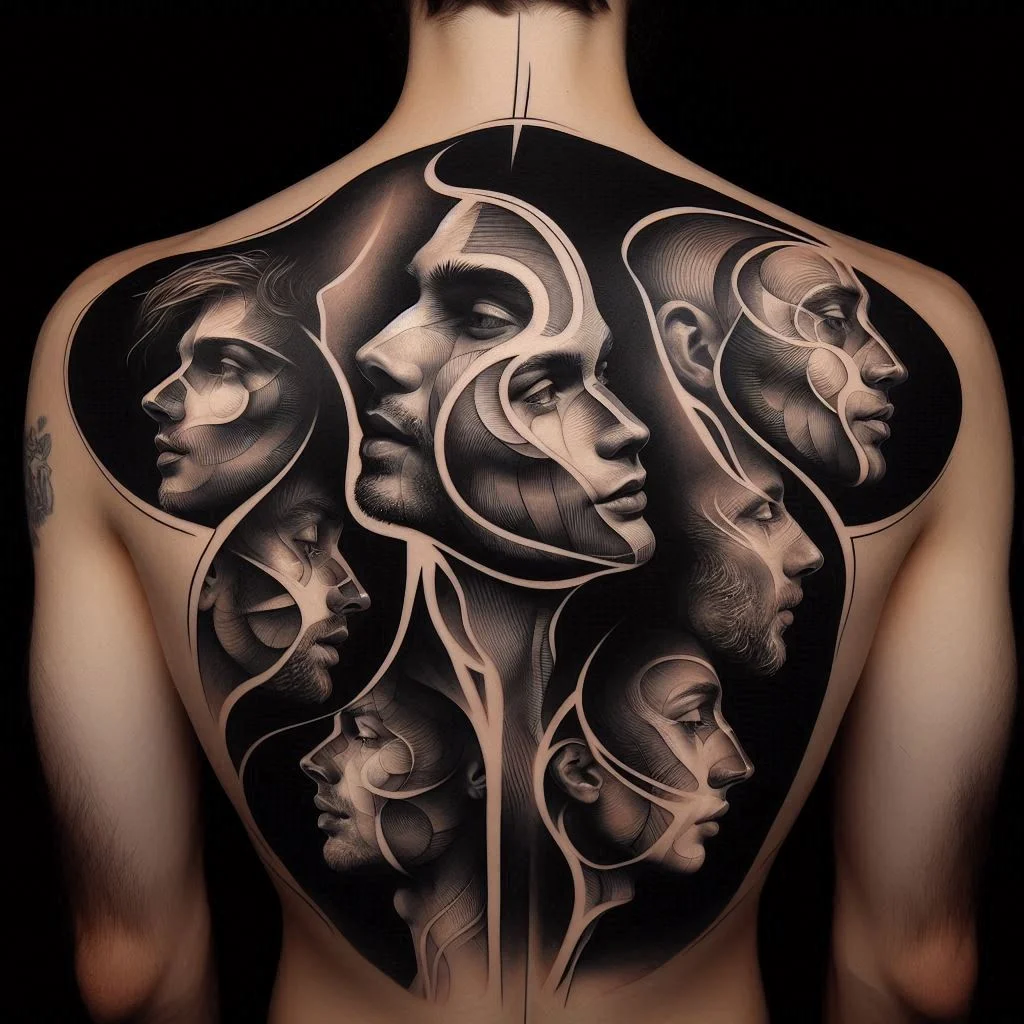 Portraits Negative Space Tattoo