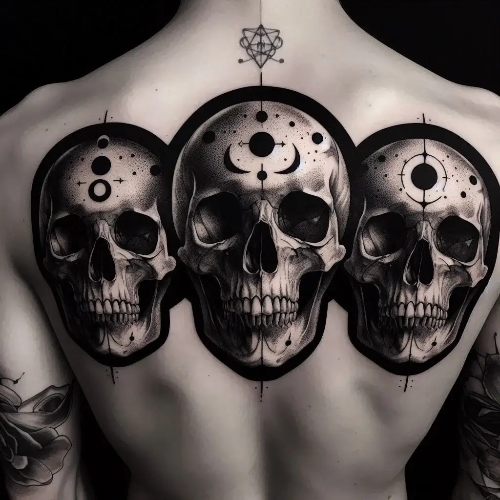 Skulls Negative space tattoo