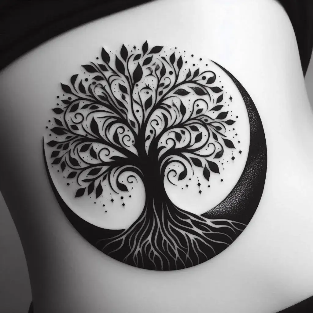 Tree Silhouettes Negative space tattoo