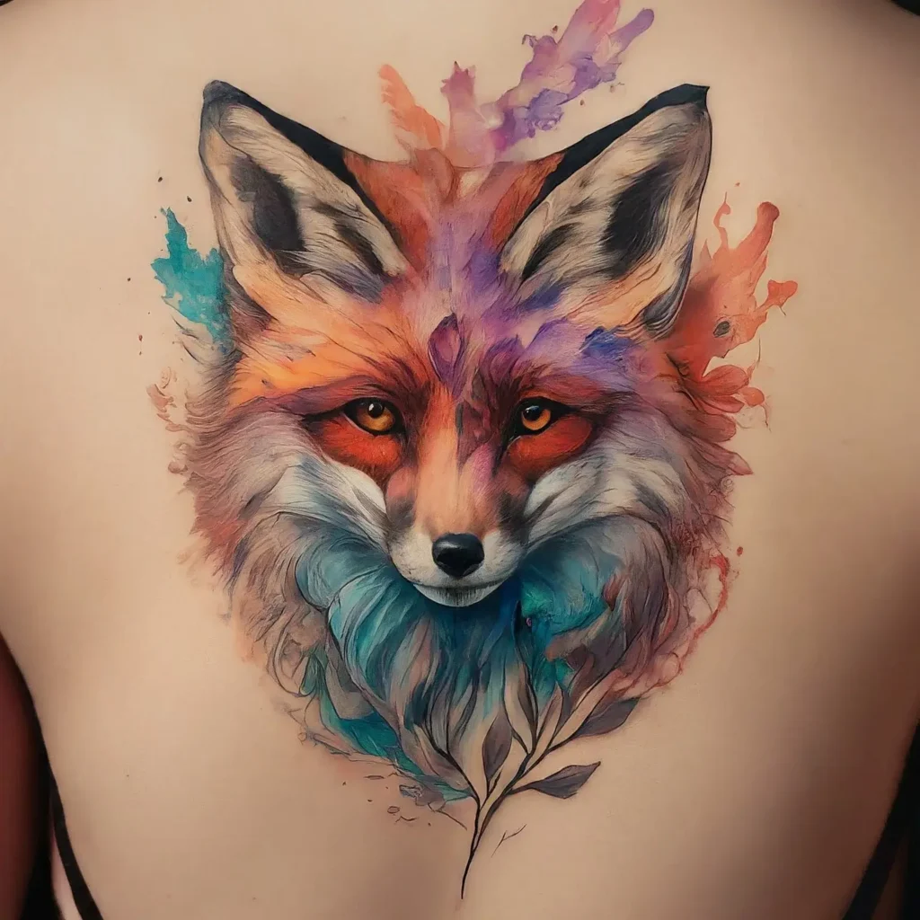 Fox Tattoo On Back