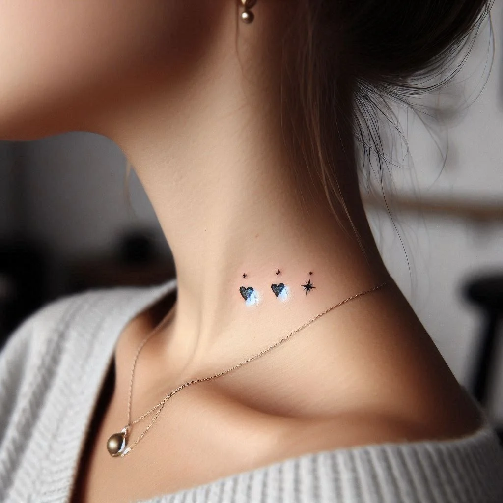 Minimalist Tattoo Designs on Neck heart