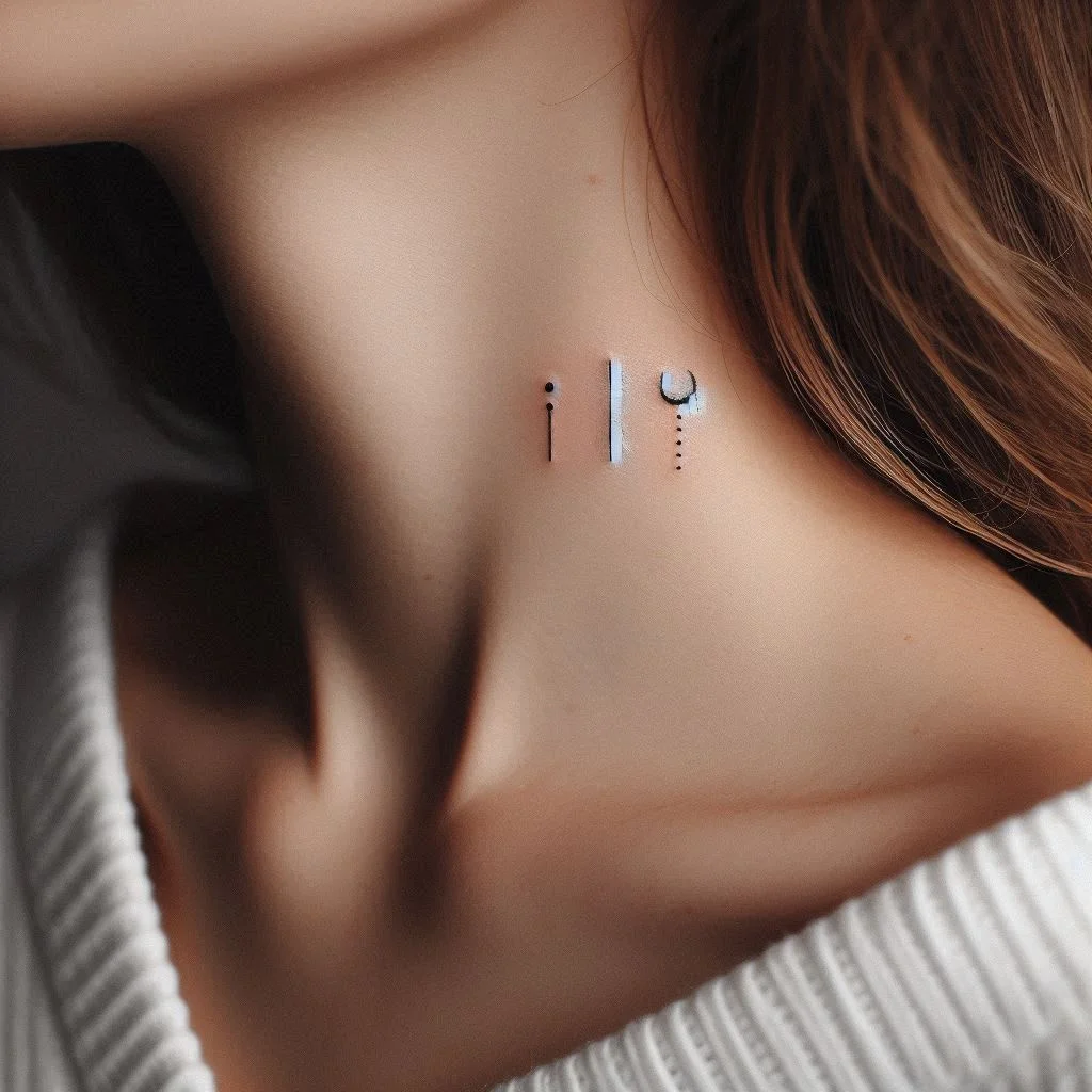 Small Minimalist Tattoo Designs on Neck