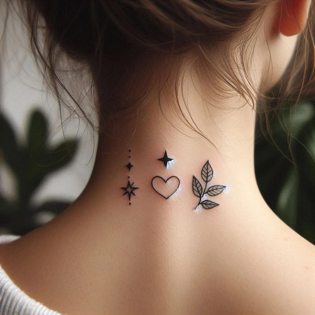 all Minimalist Tattoo Designs on Neck including heart