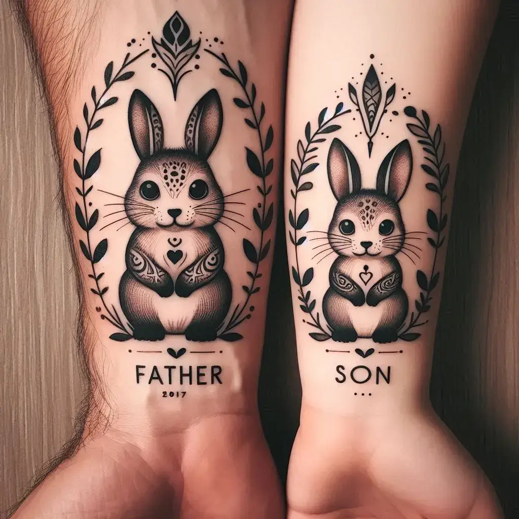 Coordinated Animal Tattoos For Father and Son 1