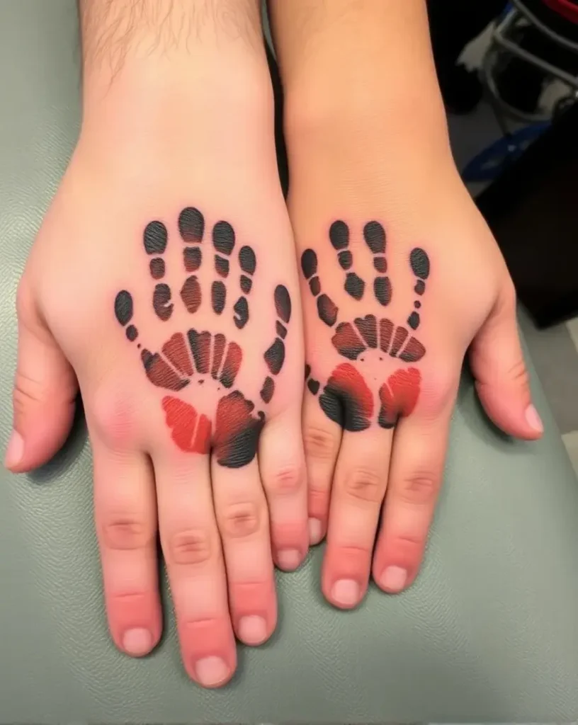 Father Son Handprint Tattoos 1