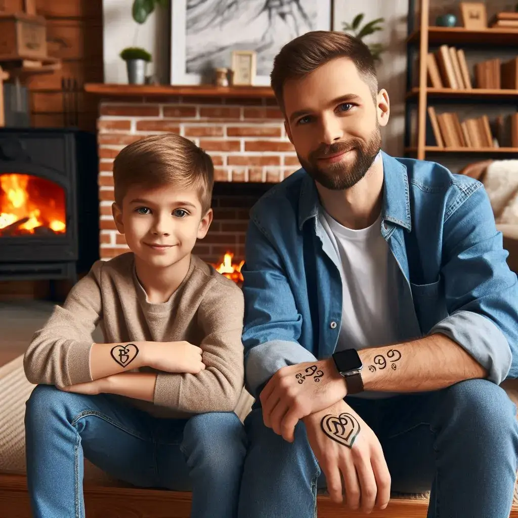 Father and Son Initials Tattoo