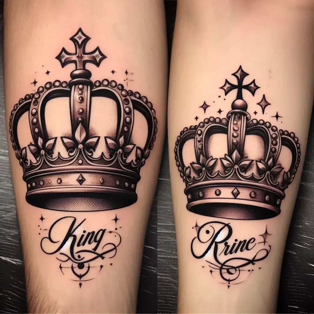 Match Father And Son King and Prince Crowns Tattoo