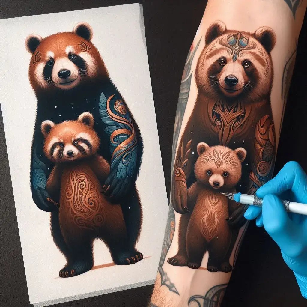 Matching Coordinated Animal Tattoos