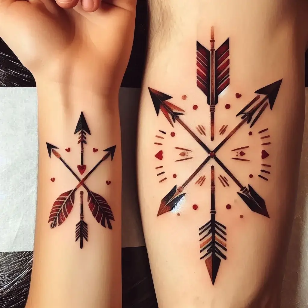 Matching Father And Son Arrows Tattoo