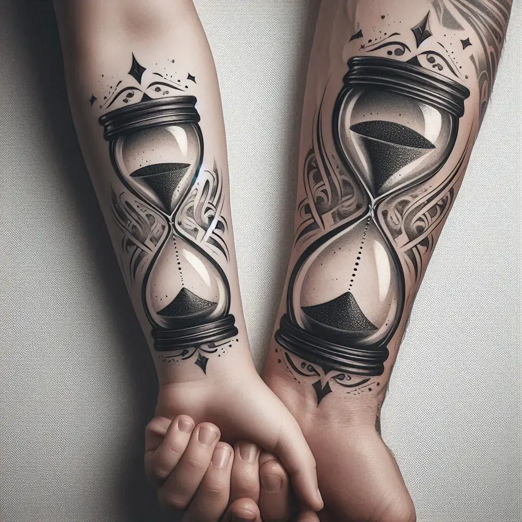 Matching Hourglass Tattoos