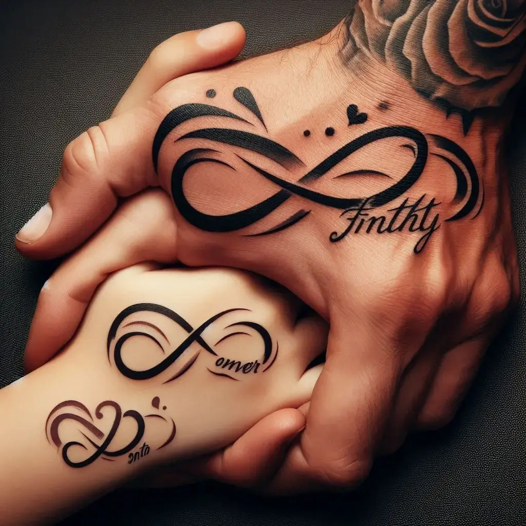 Matching Infinity Symbol tattoo for Father And Son