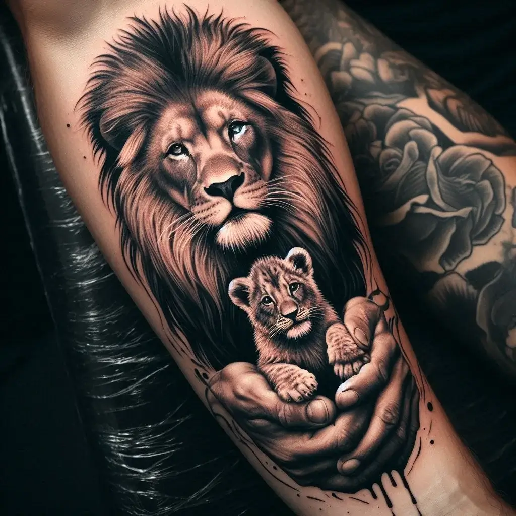 Matching Lion Tattoos