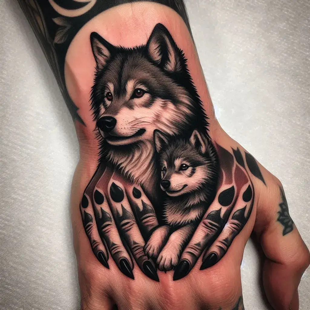 Pup Tattoos For Father and Son