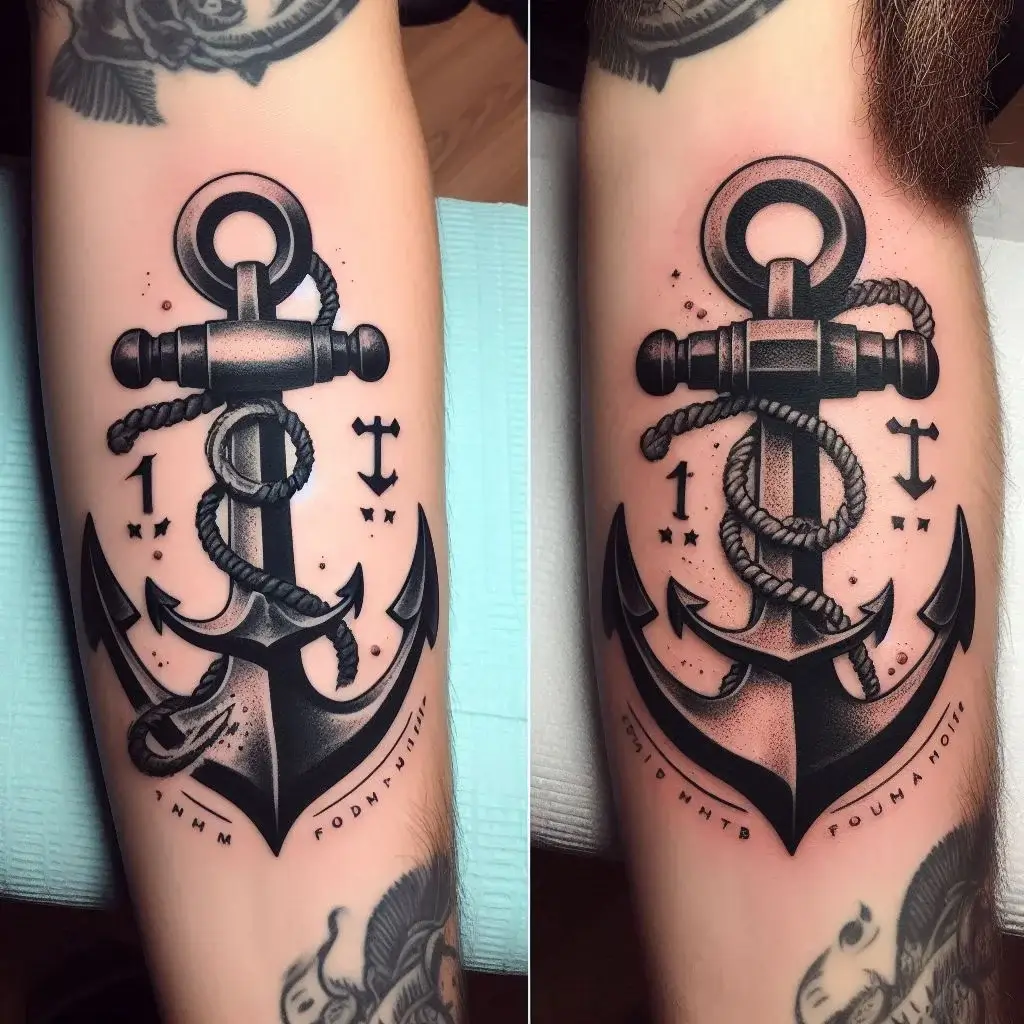 anchors tattoo for Father and son